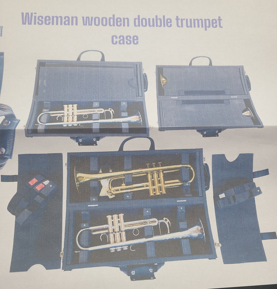 Wiseman Wooden Double Trumpet Case, Oak North Country Winds