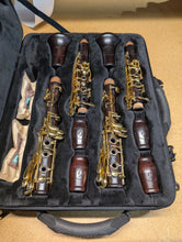 Load image into Gallery viewer, USED Backun MoBa Super Series Clarinets (set of Bb & A), cocobolo/gold