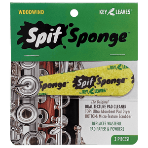 Spit Spong (2 piece) Woodwind Pad Dryer for Oboe, Flute, Clarinet, Bassoon and Soprano Sax by Key Leaves