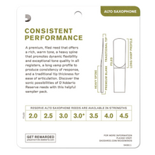 Load image into Gallery viewer, Reserve Alto Saxophone Reed Sampler Packs, 3.0-3.0+-3.5