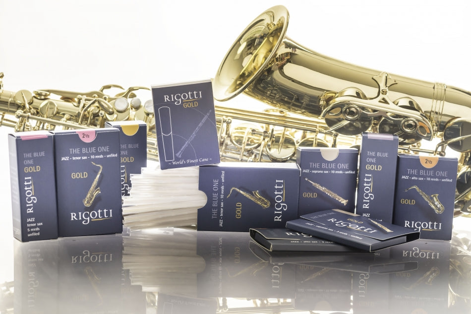 Rigotti Baritone Saxophone Reeds, Gold Cut Jazz, 