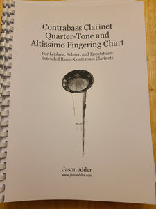 Jason Alder Contrabass Clarinet Quarter-Tone and Altissimo Fingering Chart