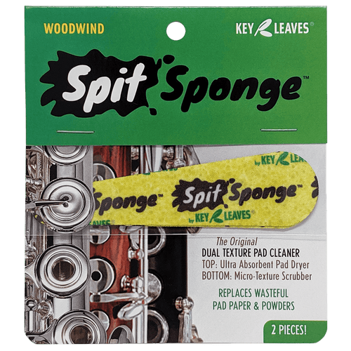 Spit Spong (2 piece) Woodwind Pad Dryer for Oboe, Flute, Clarinet, Bassoon and Soprano Sax by Key Leaves