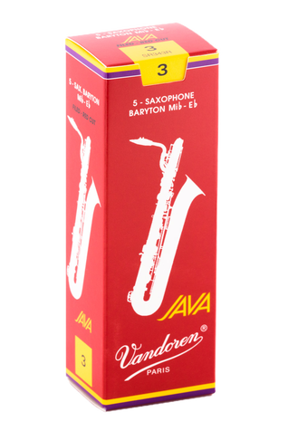 Vandoren Java (Red) Baritone Saxophone Reeds- Box of 5